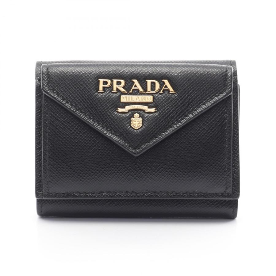 PRADA プラダ ブランドオフ サフィアーノレザー 三つ折り財布 PRADA プラダ ブランドオフ サフィアーノレザー 三つ折り財布