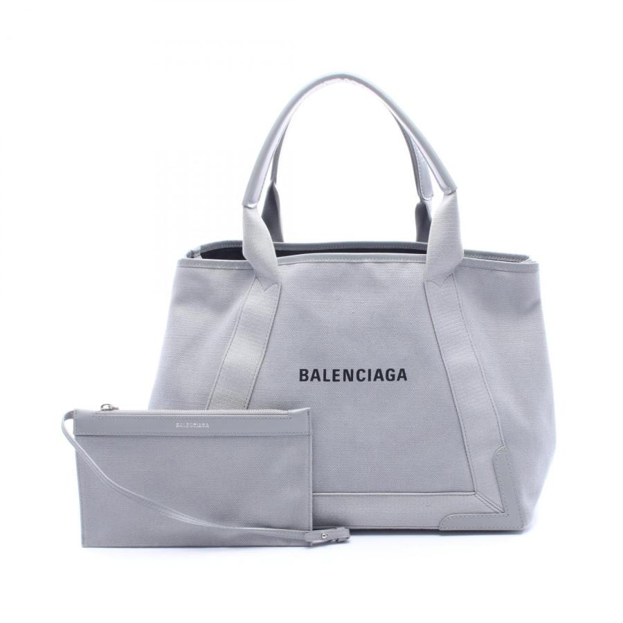 ク*︎様 BALENCIAGA オールレザー　ネイビーカバM グレー トートバッ BALENCIAGA（バレンシアガ） NAVY CABAS NEW M ネイビーカバ ブランド