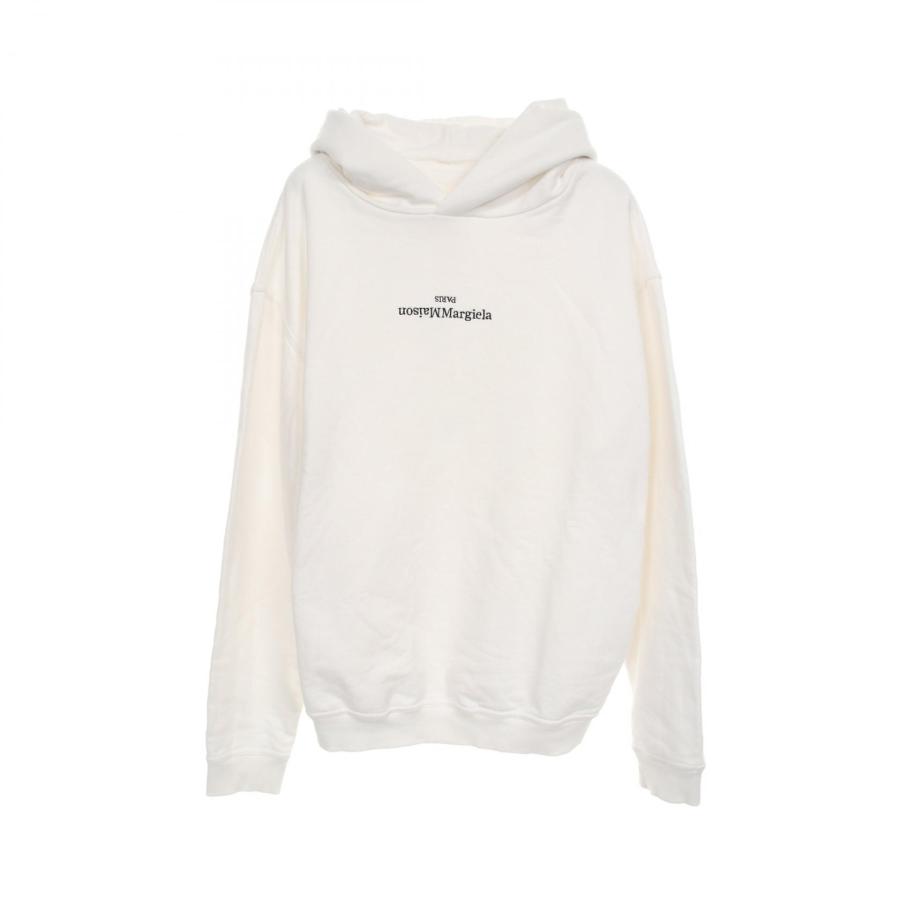 メゾンマルジェラ10 Maison Margiela 10 UPSIDE DOWN LOGO ロゴ刺繍 パーカー 衣料品 トップス コットン メンズ ホワイト系 【中古】 メゾンマルジェラ10 UPSIDE DOWN LOGO ロゴ刺繍 ブランドオフ Maison