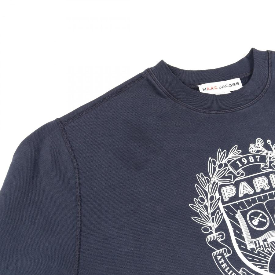 マークジェイコブス MARC JACOBS × A.P.C. The Mens Paris Crewneck スウェット 衣料品 トップス コットン メンズ ネイビー系 【中古】 マークジェイコブス × A.P.C. The Mens Paris Crewneck ブランドオフ