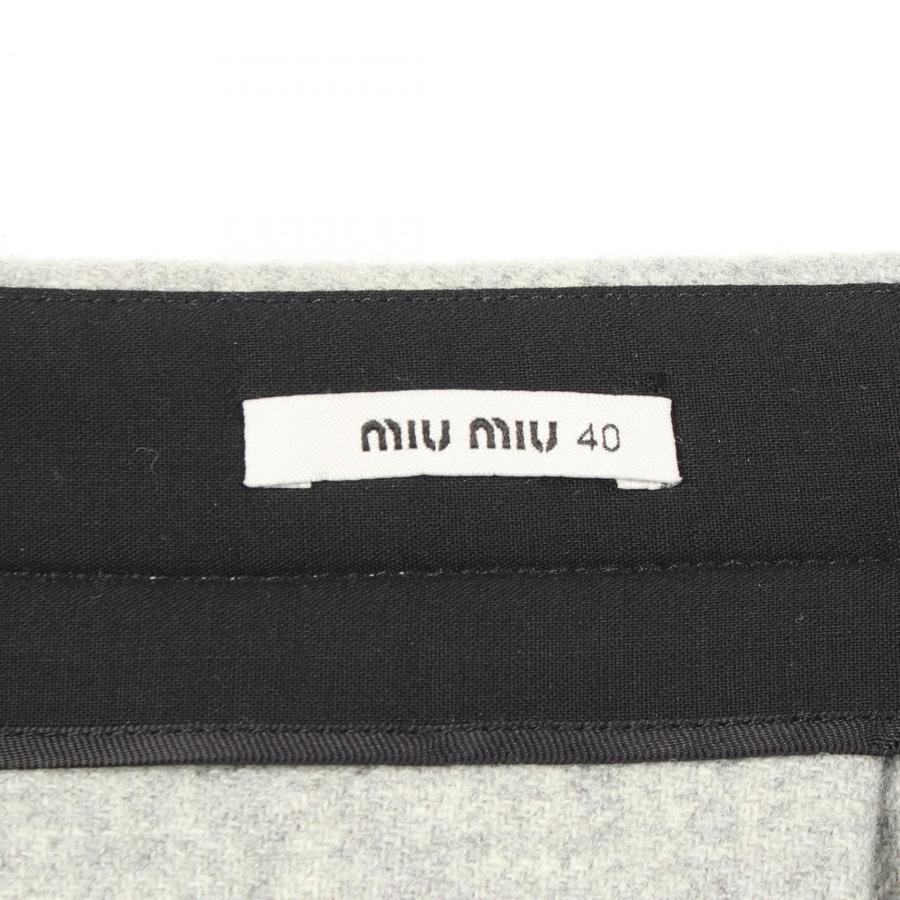 ミュウ プリーツ フレア ミニ ブランドオフ Miu ウール スカート 中古