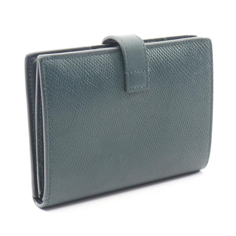 セリーヌ CELINE ミディアムストラップウォレット 二つ折り財布 財布 レザー レディース グレー系 / ブルー系 10B643BFP 【中古】 CELINE（セリーヌ） ミディアムストラップウォレット 二つ折り財布