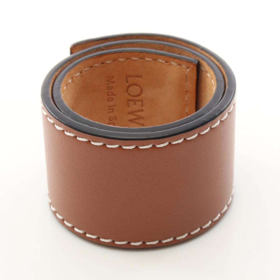 【美品】ロエベ LOEWE アナグラム スラップ ブレスレット レザー LOEWE（ロエベ） アナグラム スラップ スモール ブランドオフ レザー