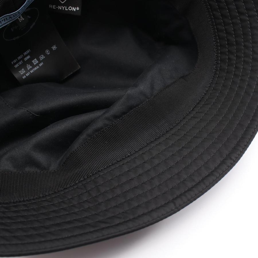 極美品✨プラダ バケットハット トライアングル ナイロン ブラック M 三角ロゴ PRADA（プラダ） Re-Nylon トライアングルロゴ バケット ブランドオフ