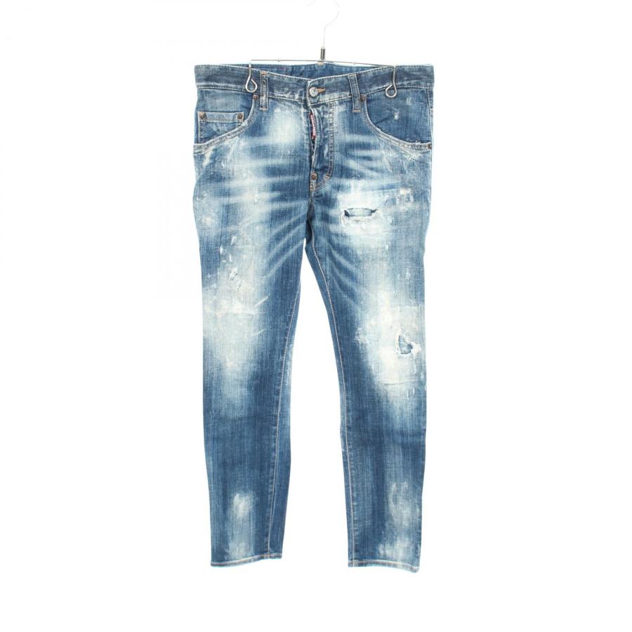 ディースクエアード DSQUARED2 SKATER JEANS ダメージ加工 デニムパンツ 衣料品 ボトムス コットン メンズ ネイビー系 S74LB1042 【中古】 DSQUARED2（ディースクエアード） SKATER JEANS ダメージ加工 ブランド