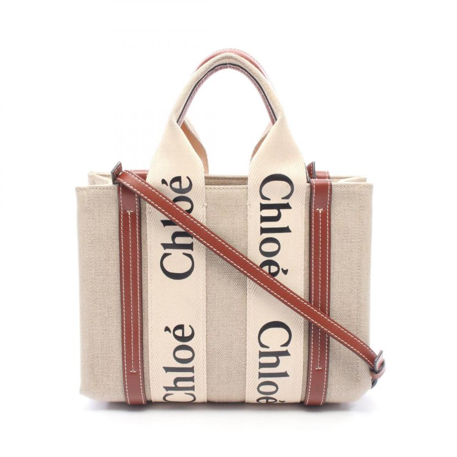 Chloe 2wayウッディスモール ハンドバッグ リネン クロエ Chloe（クロエ） WOODY ウッディ スモール 2WAY ブランドオフ