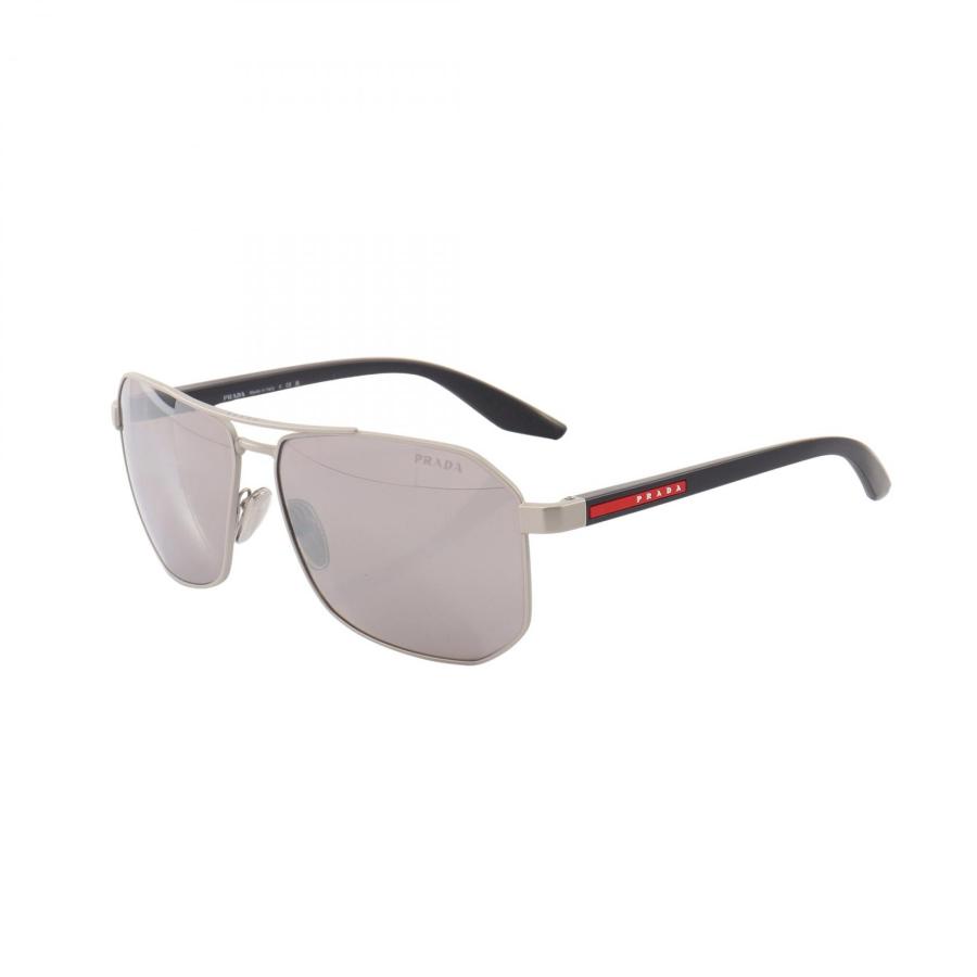 プラダスポーツ リネアロッサ PRADA SPORT LINEA ROSSA ティアドロップシェイプ サングラス 衣料品 ラバー メタル / プラスチック メンズ シルバー系 / ブラック系 【中古】 プラダスポーツ リネアロッサ ティアドロップシェイプ ブランドオフ