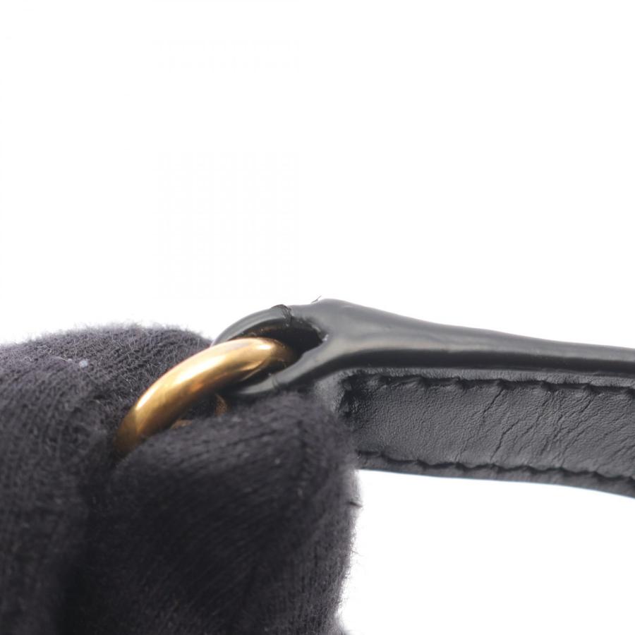 SAINT LAURENT ブラックレザーショルダーストラップ サンローランパリ ブランドオフ SAINT LAURENT PARIS レザー
