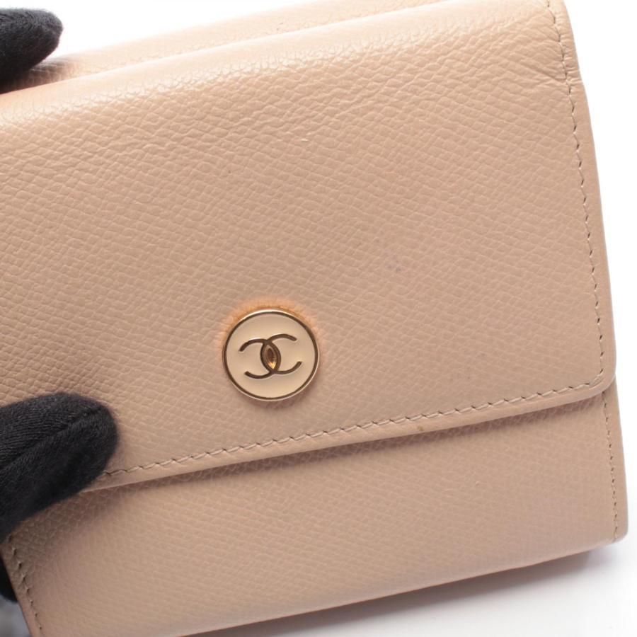 CHANEL（シャネル） ココボタン ブランドオフ レザー 三つ折り財布