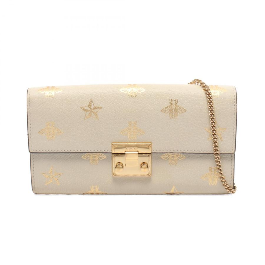 GUCCI（グッチ） パドロック ビー スター ブランドオフ レザー 二 