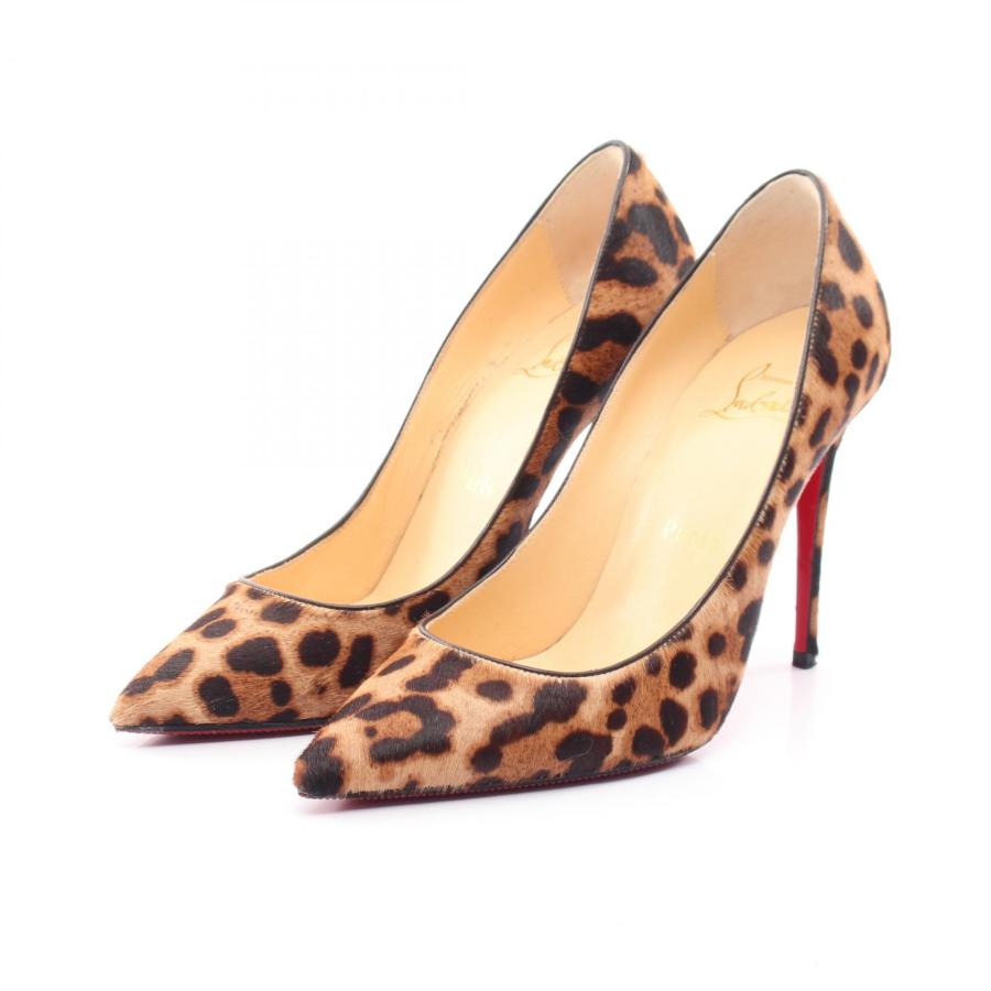 クリスチャンルブタン　レオパード柄ハラコウェッジソールパンプス37 Christian Louboutin（クリスチャンルブタン） レオパード ブランド