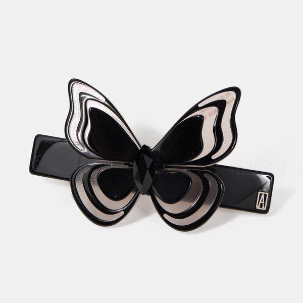 希少 アレクサンドルドゥパリ ヘアアクセサリー Alexandre De Paris バレッタ ヘアクリップ 髪留め レディース ブラック 今月限定 特別大特価 Cepici Gouv Ci