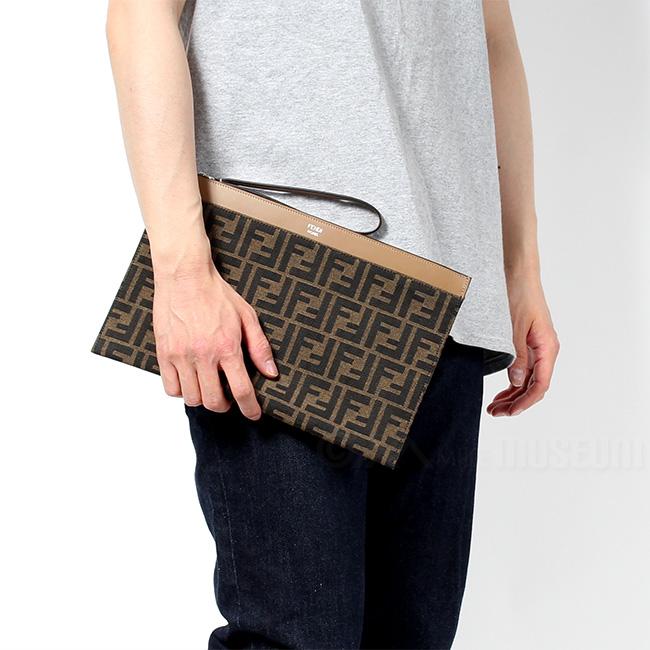 FENDI フェンディ メンズ FF Medium Flat Pouch FFフラットスリム