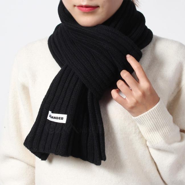 JIL SANDER ジルサンダー レディース ストール ブラック マフラー