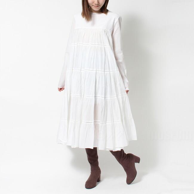ロングワンピース merlette ESSAOURIAマーレット ティアードワンピース