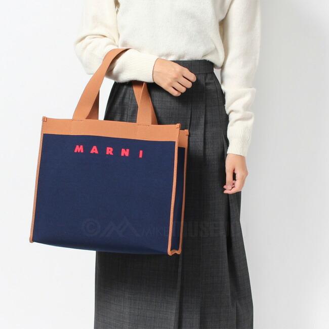 MARNI マルニ レディース バッグ トートバッグ 大容量 ネイビー ベージュ TOTE BAG SHMP0076A2P4602 1025CP-20  : mrn-116-zo195 : インポートセレクトMikeMuseum - 通販 - Yahoo!ショッピング