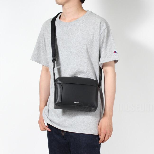 Paul Smith ポールスミス メンズ ショルダーバッグ レザー BLACK M1A