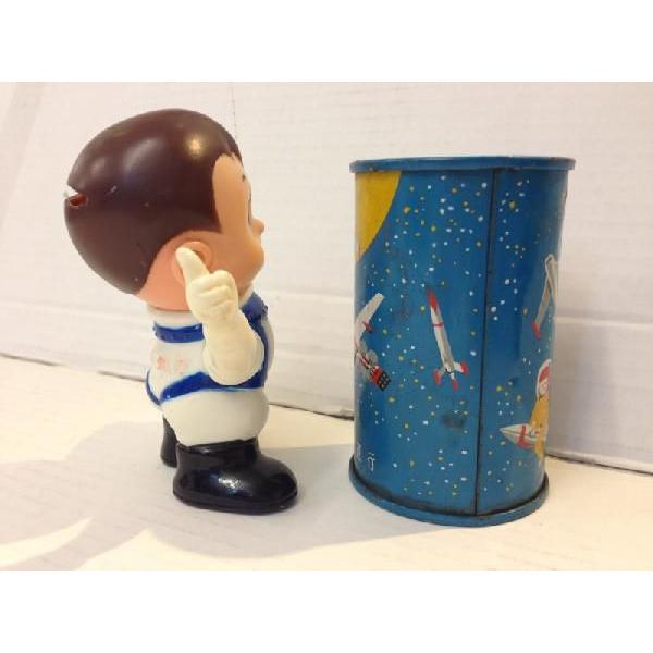 百五銀行】ノベルティ 宇宙柄貯金箱・宇宙服ドール : アンティーク