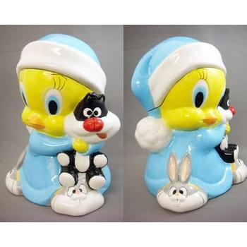 ツイーティー クッキージャー 陶器製 Looney Tunes トゥイーティー Tweety 陶器製クッキージャー