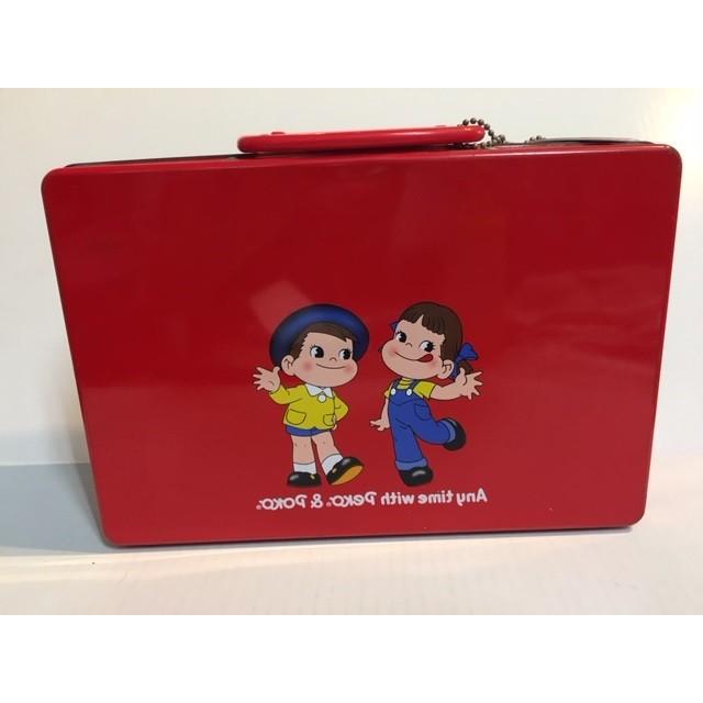 不二家 ◎不二家ペコちゃん ブリキ缶 赤色 トランクブリキケース 不二家 ◎不二家ペコちゃん ブリキ缶 赤色 トランクブリキケース