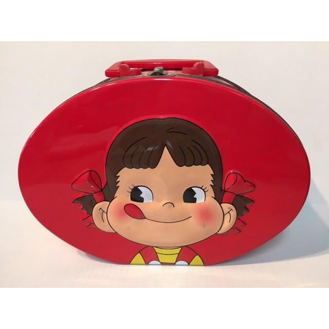 ✨超レア✨不二家　FUJIYA  ペコちゃん　当時物　ブリキ缶　BOX ♡不二家ペコちゃん♡ブリキ缶 ミルキーバス 貯金箱 - メルカリ