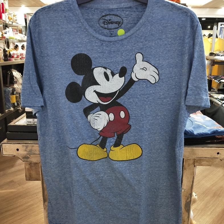 DISNEY ディズニー ミッキー 古着風（ブルー） Tシャツ :2022052707