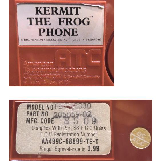 KERMIT COLLECTION カーミット 電話機 KERMIT/カーミット】電話器 1983年【The Muppet Show マペット