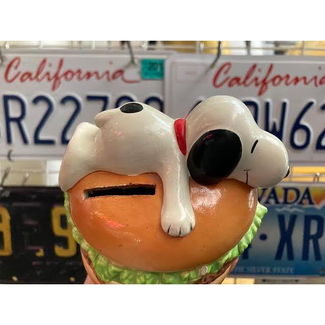 スヌーピー バンク 貯金箱 ハンバーガー 陶器 ビンテージ Snoopy スヌーピー バンク 貯金箱 ハンバーガー 陶器 ビンテージ Snoopy