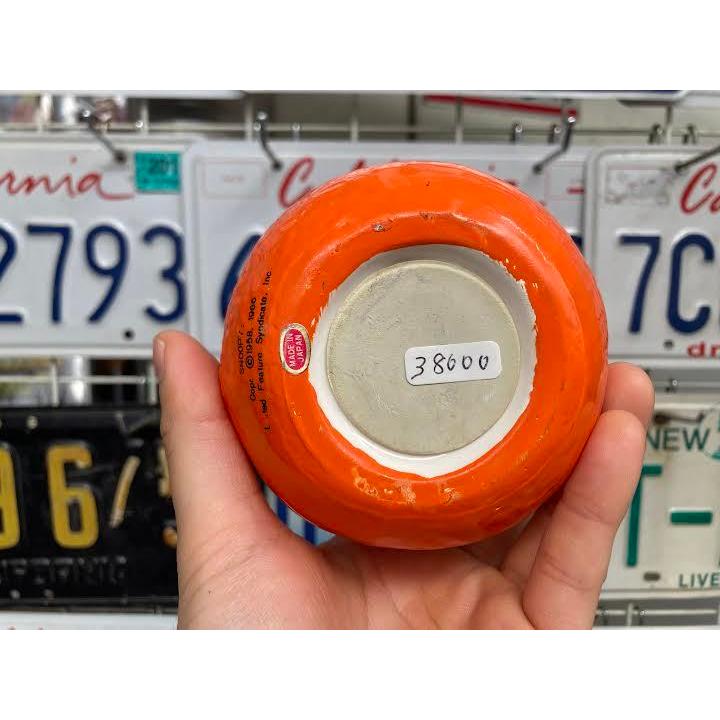 スヌーピー オレンジ 貯金箱 バンク ビンテージ 陶器 日本製 Snoopy