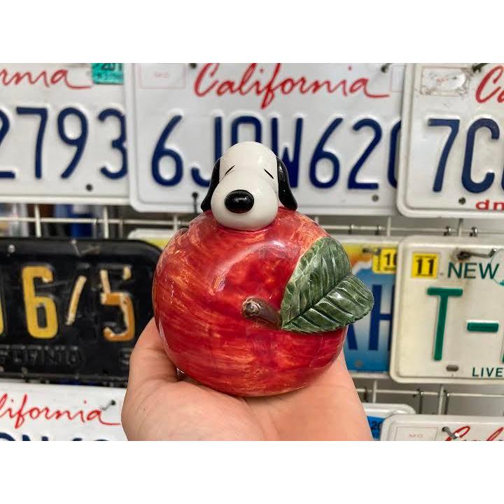 美品　ヴィンテージ　スヌーピー　バンク　陶器製 スヌーピー リング 貯金箱 バンク ビンテージ 陶器 日本製 Snoopy Made
