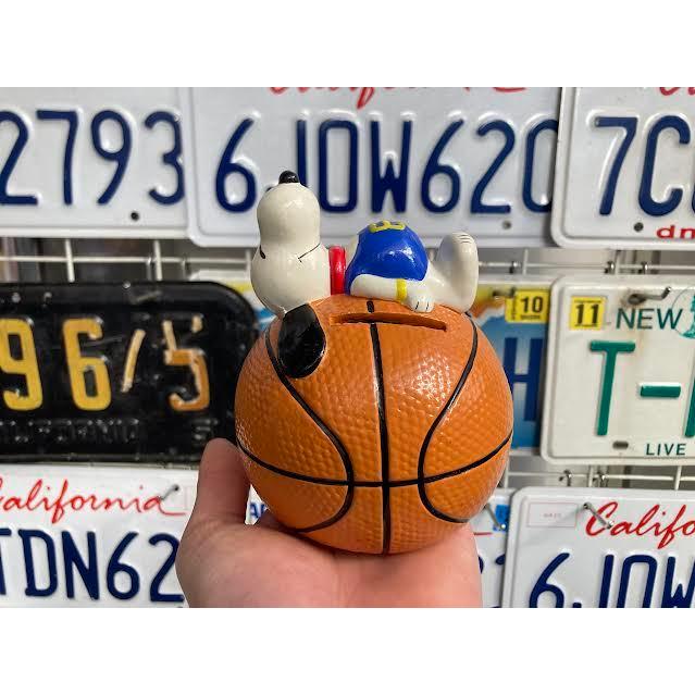 スヌーピー バンク 貯金箱 バスケットボール 陶器 ビンテージ スヌーピー バンク 貯金箱 バスケットボール 陶器 ビンテージ
