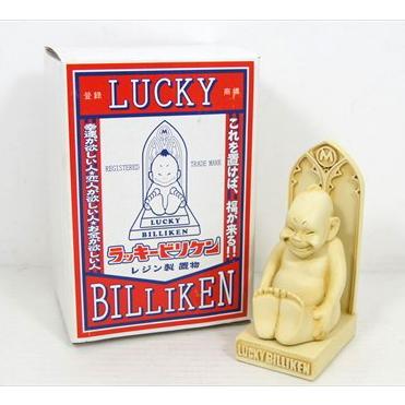 ラッキービリケン/LUCKY BILLIKEN】レジン製 ビリケン人形 ホワイト S