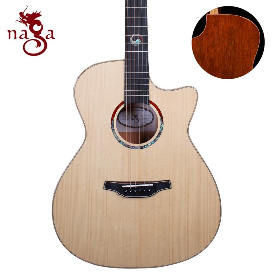 NAGA GUITARS アコースティック ギター S-10GAC / サペリS＆B、カッタ