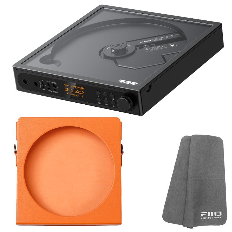 FIIO CDプレーヤー DM15 R2R ブラック + 専用PUレザーケース NEST-DM15