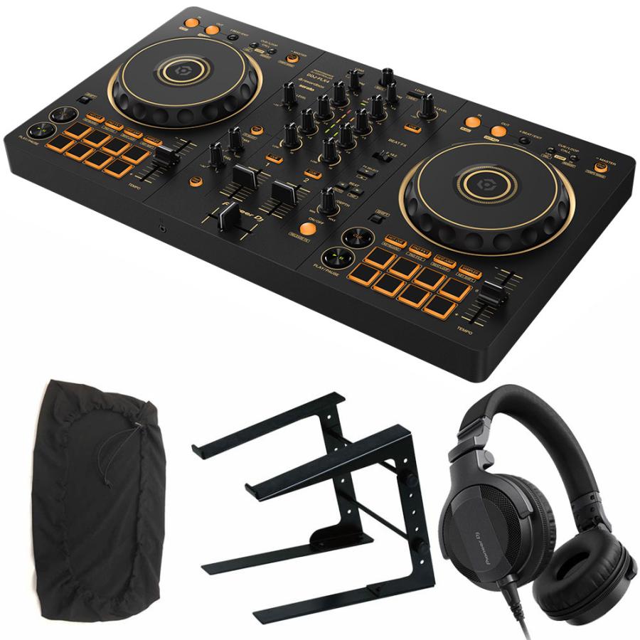 美品Pioneer DDJ-FLX4 DJコントローラー　ヘッドホン、カバー付き PIONEER DJコントローラー DDJ-FLX4-N (ゴールド) + ヘッドホン HDJ