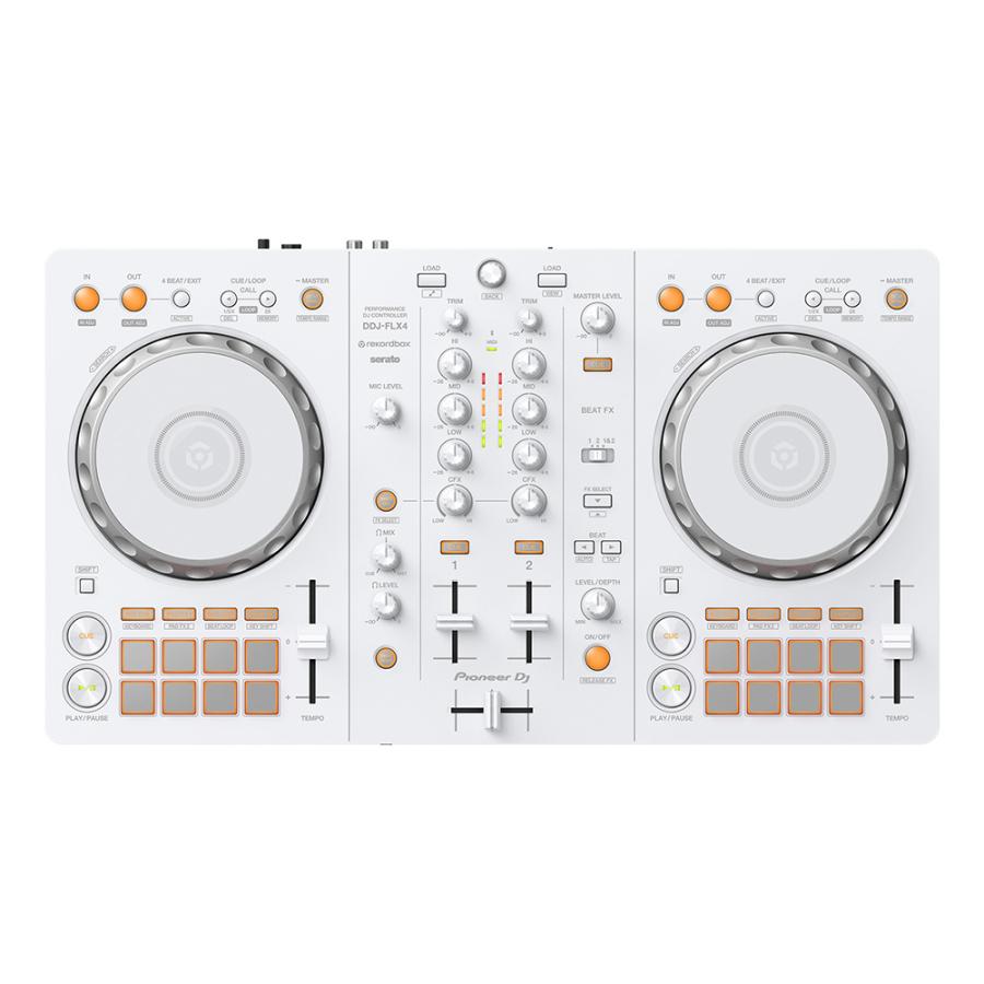 Pioneer DJ DDJ-400 + ヘッドフォン＋PCスタンド Pioneer DJコントローラー DDJ-FLX4-W (ホワイト) + PCスタンド ダスト