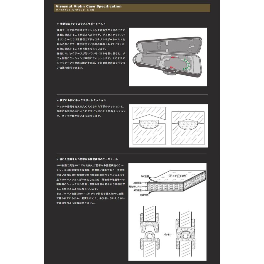 Visesnut Violin Case Black Pearl 4/4 サイズ用 ヴィセスナット バイオリンケースの画像
