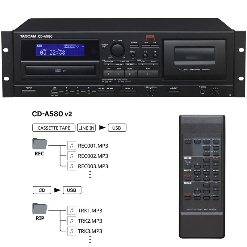 在庫あり 即納可能》TASCAM タスカム CD-A580 v2 ラックマウント可能な