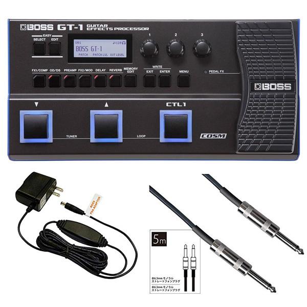 BOSS GT-1 マルチエフェクター 動作確認済み ACアダプター付 美品 BOSS マルチエフェクター GT-1 + 純正アダプター シールド5m セット