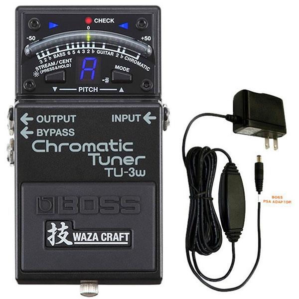 BOSS ボス TU-3W WAZA CRAFT Chromatic Tuner + 純正ACアダプター PSA