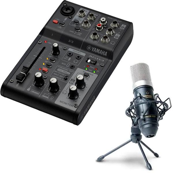 MPM-1000 マイク＆AG03 ミキサー セット Amazon.co.jp: YAMAHA ミキサー AG03MK2 B(黒) + コンデンサー