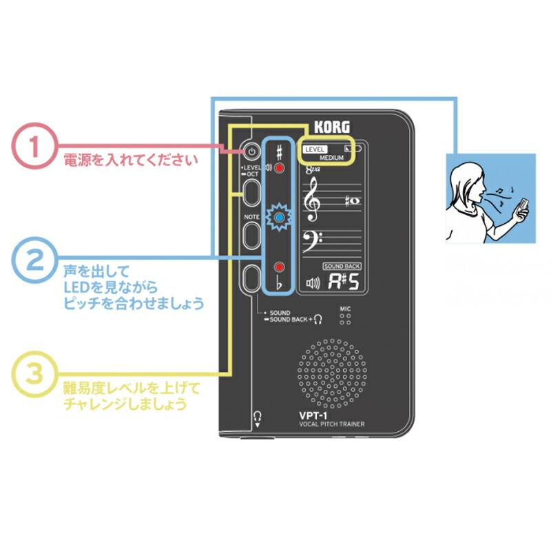 ボーカルトレーナー(ケーブル付き) 3/24発売》 KORG ボーカル ピッチ トレーナー VPT-1 P025 ポケモン