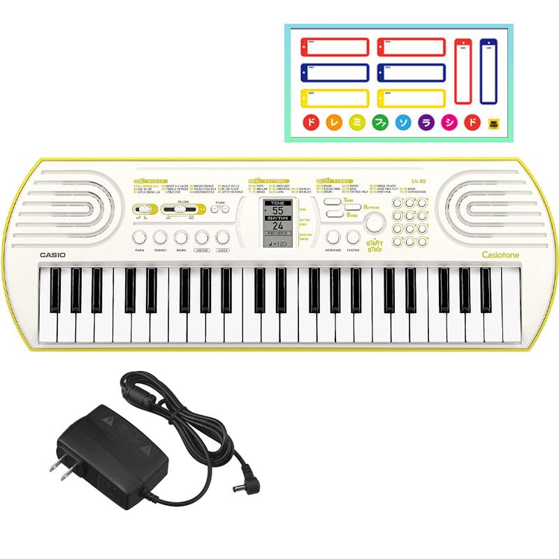 CASIO カシオ Casiotone キーボード SA-80【アダプター付】 CASIO（カシオ） SA-80 ミニ鍵盤キーボード 【専用ACアダプター、お