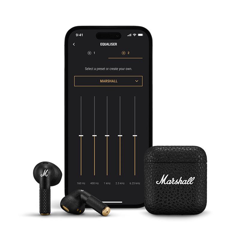 【美品】Marshall 完全ワイヤレスイヤホン MINOR4 BLACK マーシャル イヤホン Minor4 Black ブラック Marshall ワイヤレス