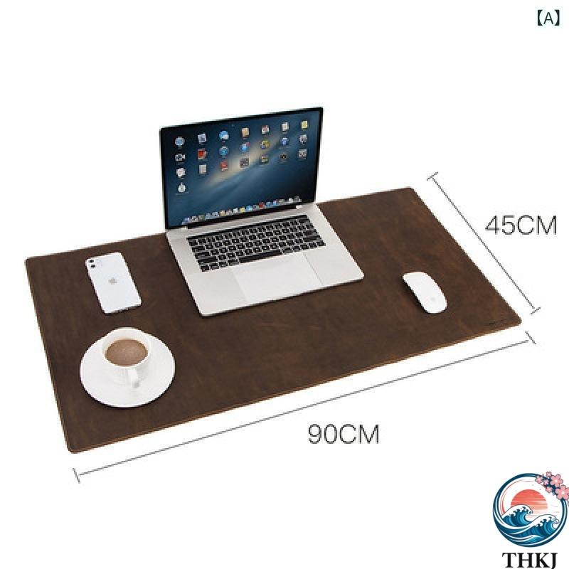 デスクマット 本革 牛革 クレイジーホースレザー 滑り止め 超大型 THKJ マウスパッド一体型 レトロ ヴィンテージ 手作り ノートパソコン用 オフィス 快適_2