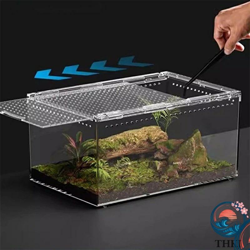 爬虫類ケージ アクリルケージ 爬虫類 飼育ケース 透明 通気ケージ 給餌