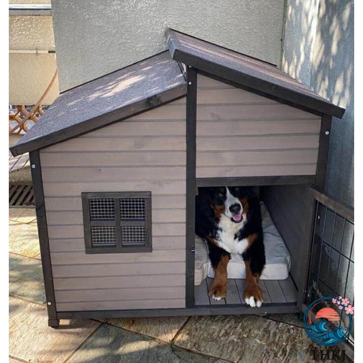 犬舎 犬小屋 屋外ハウス 窓付き 風通し ウッディ犬舎ペットゲージ 木製 