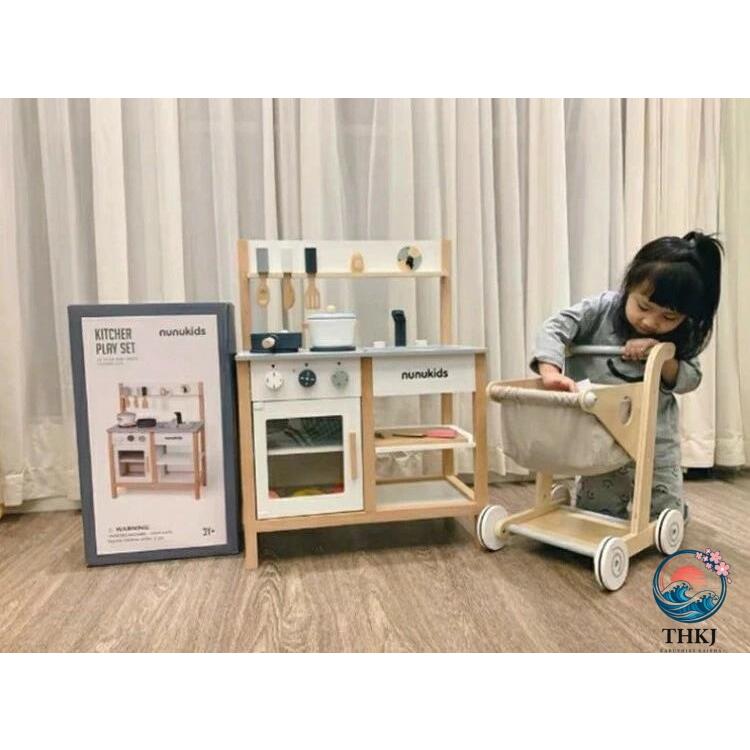 おままごと キッチン 冷蔵庫 木製 おままごとセット ごっこ遊び ままごと 台所 THKJ 調理器具付き 知育玩具 ミニキッチン 子供 キッズ ベビー 男の子 女の子の画像