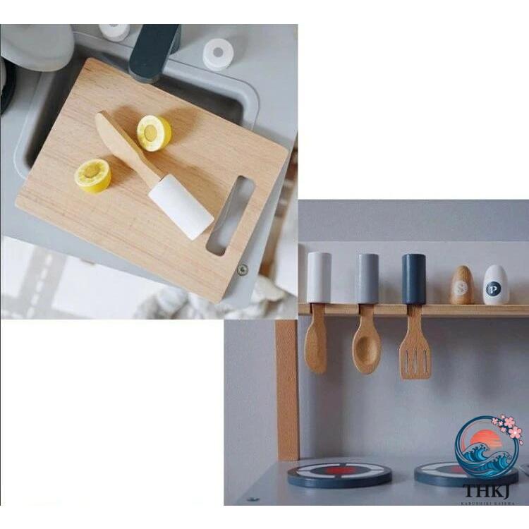 おままごと キッチン 冷蔵庫 木製 おままごとセット ごっこ遊び ままごと 台所 THKJ 調理器具付き 知育玩具 ミニキッチン 子供 キッズ ベビー 男の子 女の子の画像