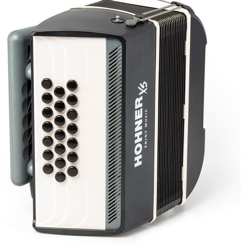 HOHNER XS ハンディ アコーディオン ダークグレー \u0026 ホワイト ボタンキー 21ボタン 小型 ホーナー クリーニングクロスプレゼント 【取り寄せ商品】_6